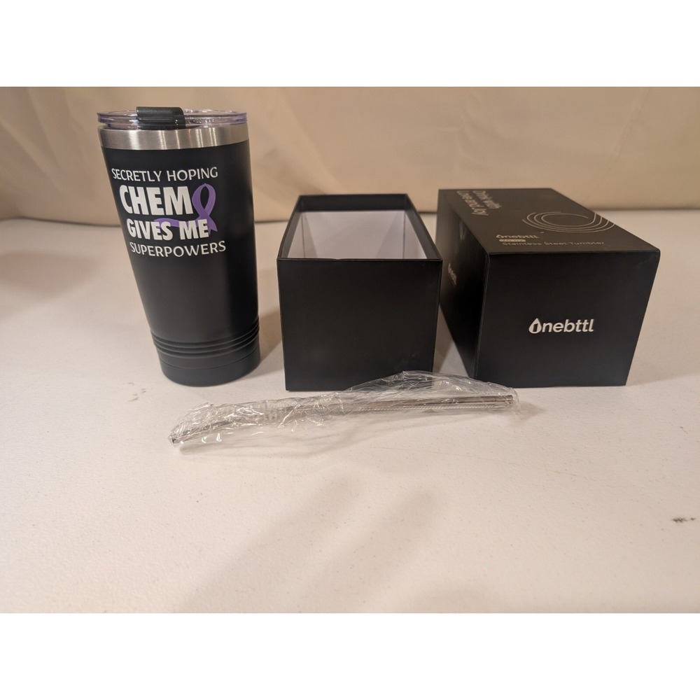 Onebttl Chemotherapy Tumbler 20oz w/ Straw Gift for Cancer Survivor New Boxed - Picture 1 of 2